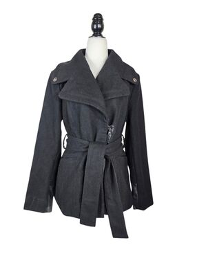 Nicole Benisti Belted Wool-Blend with nappa leather belt accent Women's Coat